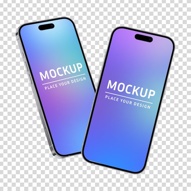 Mockup móvil de iPhone 16 con capa psd editable
