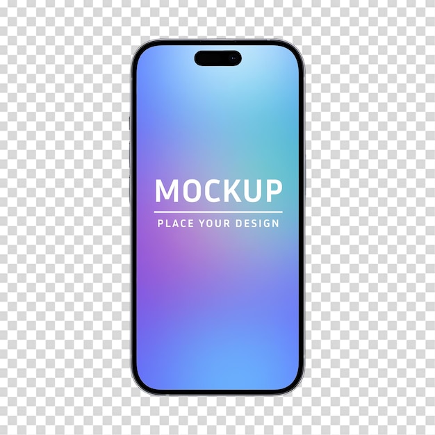 Mockup móvil de iPhone 16 pro max aislado en un fondo transparente