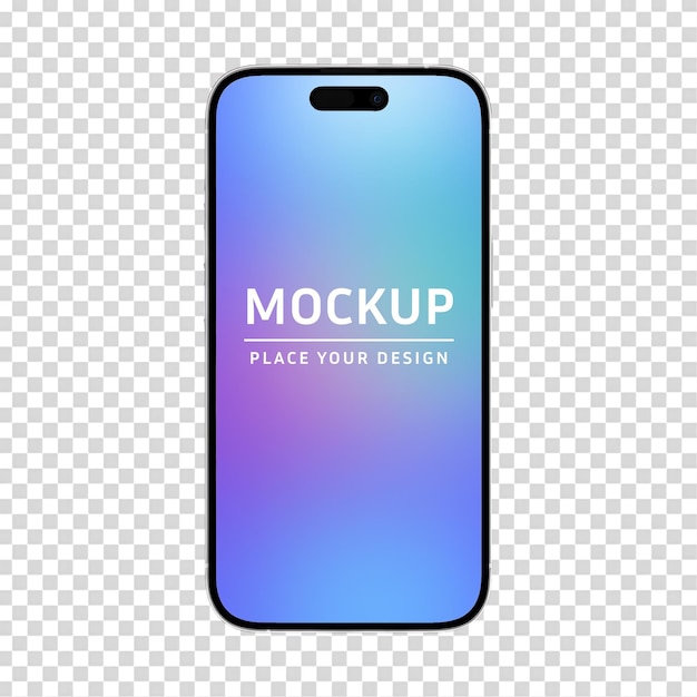 Mockup móvil de iPhone 16 pro max aislado en un fondo transparente