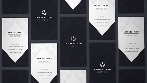 Mockup de muchas tarjetas de visitas