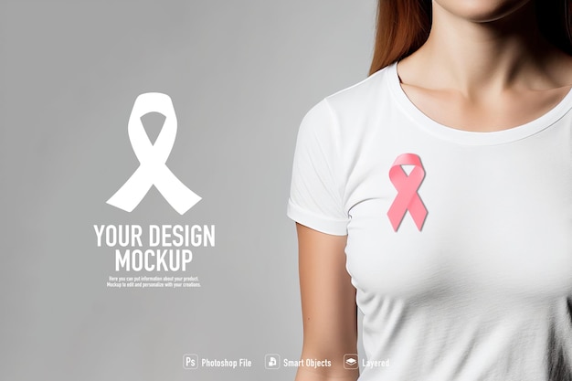 Mockup de una mujer para el concepto del día del cáncer