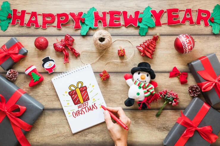 PSD mockup de navidad con libreta