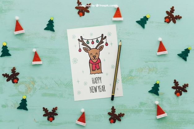 PSD mockup de navidad con página de papel