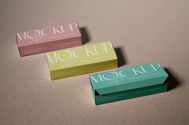Mockup obdélníkové kartonové krabice