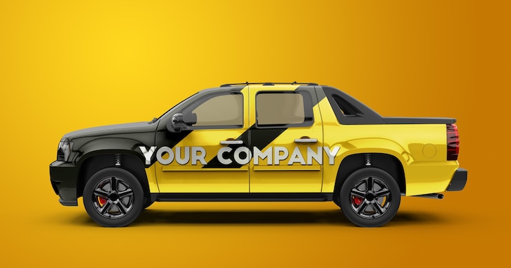 PSD mockup of a generic truck car