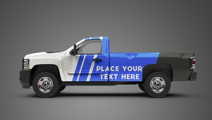 PSD mockup of a truck car
