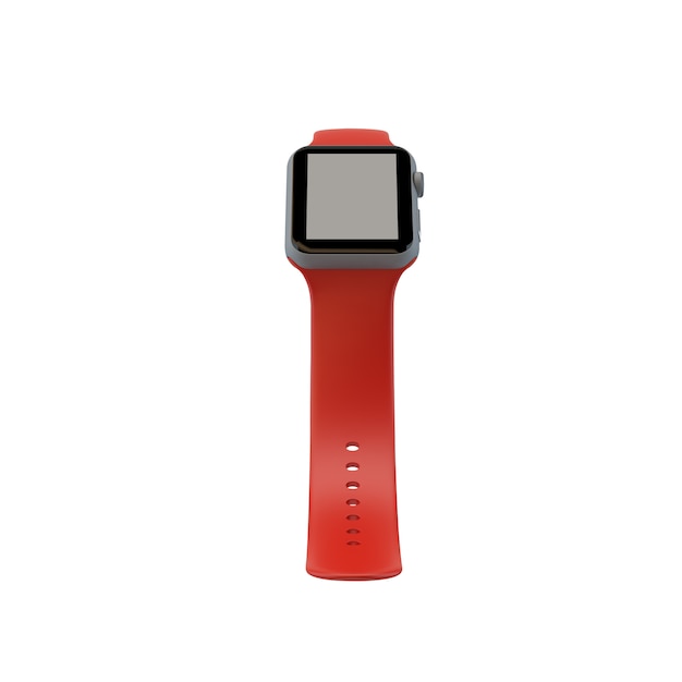 Mockup orologio rosso intelligente