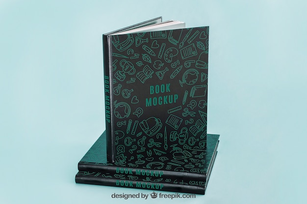 PSD mockup oscuro de cover de libro