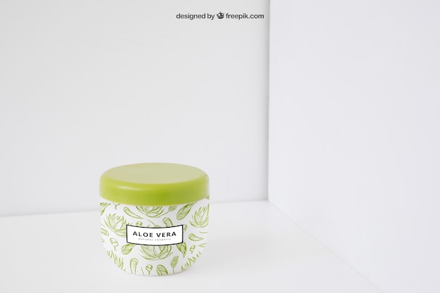 Mockup de packaging de aloe vera