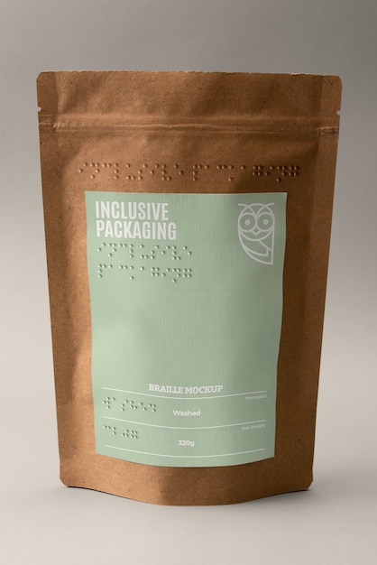 Mockup de packaging inclusivo