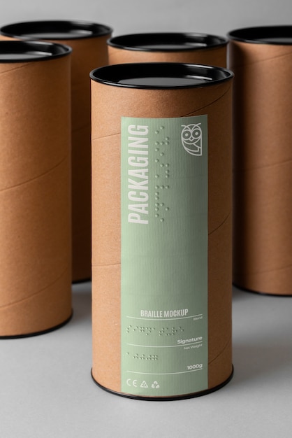 Mockup de packaging inclusivo