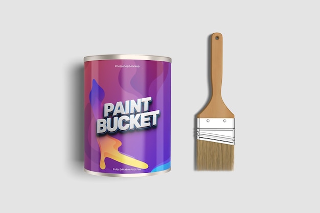 Mockup de paint bucker (pintura para la construcción de edificios)