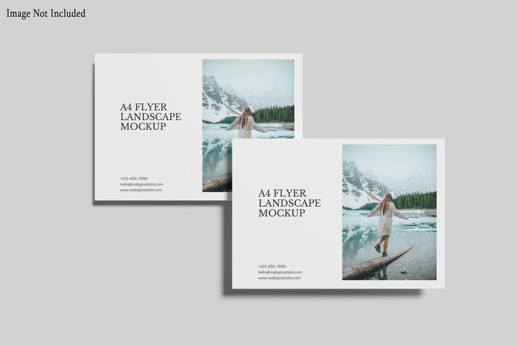 Mockup del paisaje del volante A4
