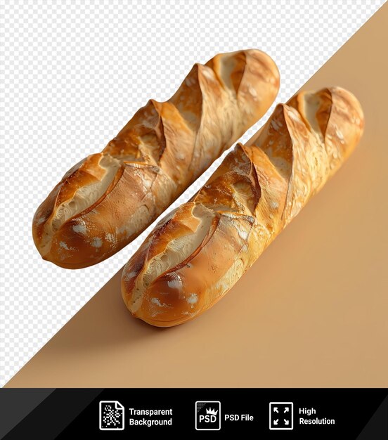 PSD mockup de panes de baguette en una mesa png