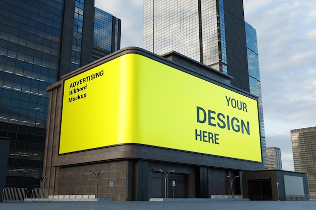 Mockup de panneau d'affichage publicitaire dans un cadre urbain pour une présentation de conception