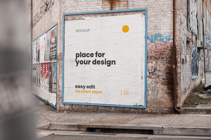 PSD mockup d'un panneau de rue carré