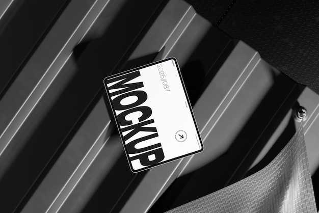 Mockup de la pantalla de ajuste industrial de la tableta