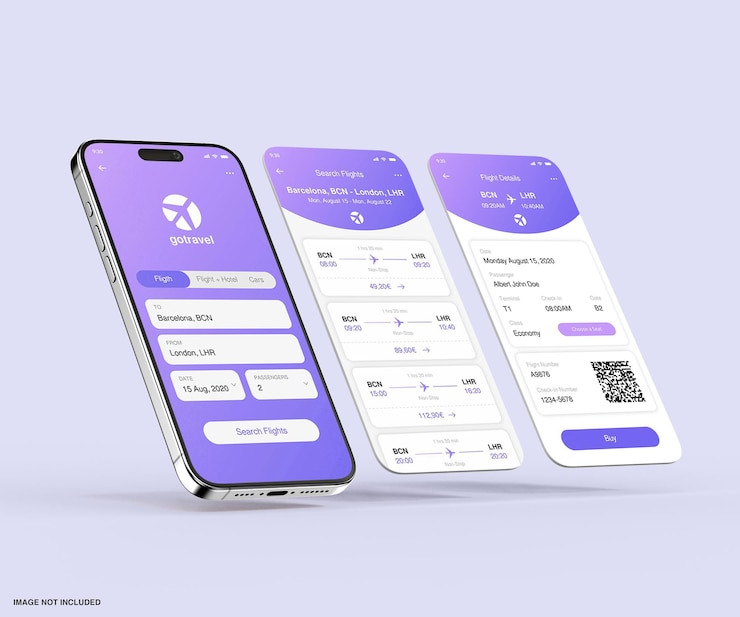 PSD mockup de la pantalla de la aplicación móvil