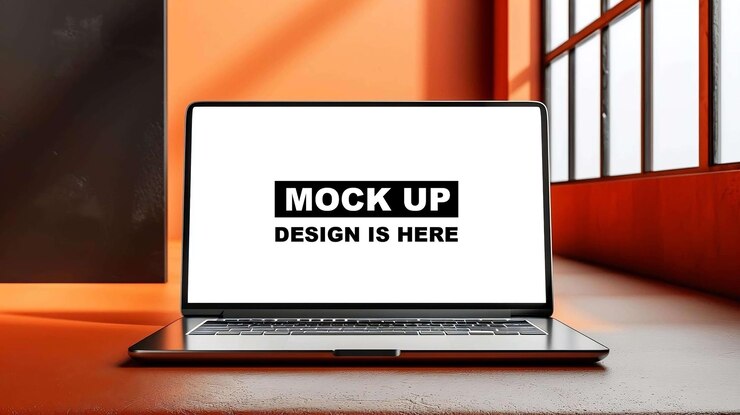 Mockup de la pantalla de la computadora portátil Mockup del mostrador de la laptop Mockup la pantalla del mostrador Mockup Mockup digital Mockup PSD Mockup gratuito PSD