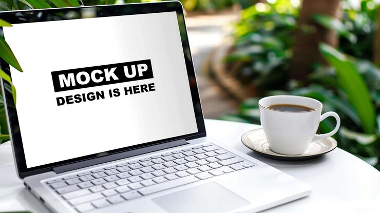 Mockup de la pantalla de la computadora portátil Mockup del mostrador de la laptop Mockup la pantalla del mostrador Mockup Mockup digital Mockup PSD Mockup gratuito PSD