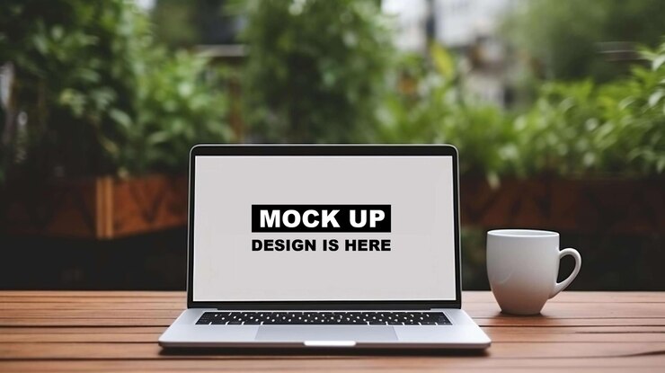 Mockup de la pantalla de la computadora portátil Mockup del mostrador de la laptop Mockup la pantalla del mostrador Mockup Mockup digital Mockup PSD Mockup gratuito PSD