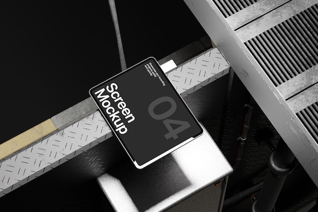 Mockup de pantalla en el entorno industrial