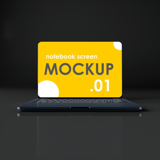 Mockup de la pantalla del portátil en formato PSD