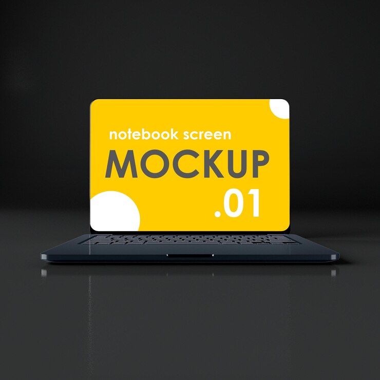 Mockup de la pantalla del portátil en formato PSD