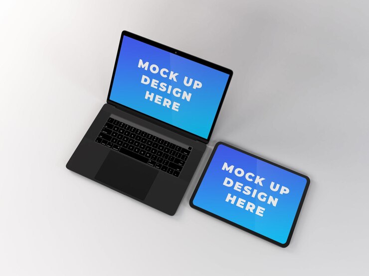 Mockup de pantalla para portátil Mockup para tableta Mockup digital Mockup MacBook Mockup editable Mockup doble Mockup