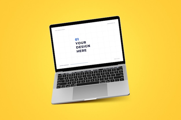 Mockup de la pantalla del portátil y el sitio web