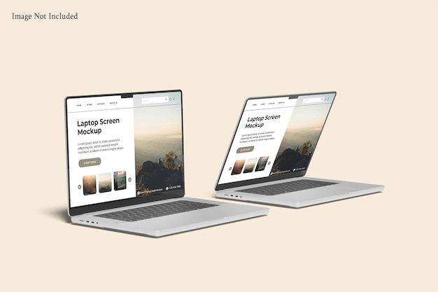 Mockup de pantalla de portátil