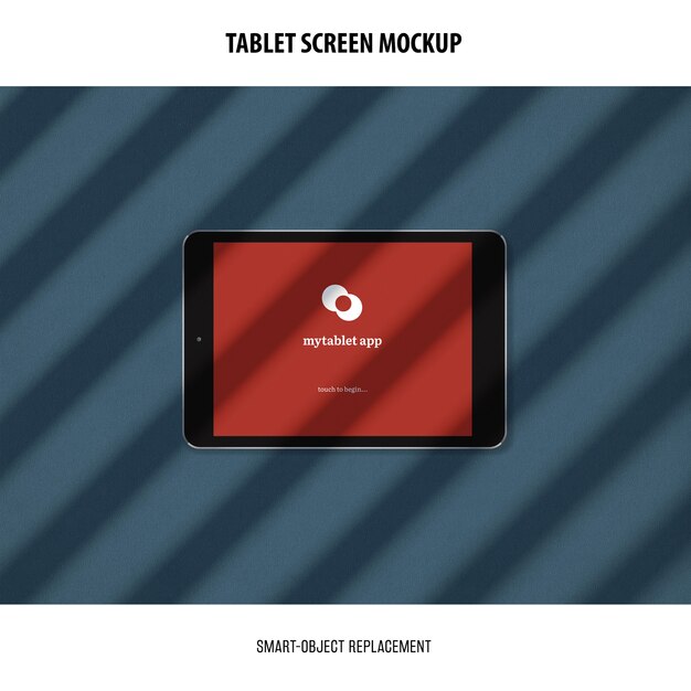 Mockup de la pantalla de la tableta