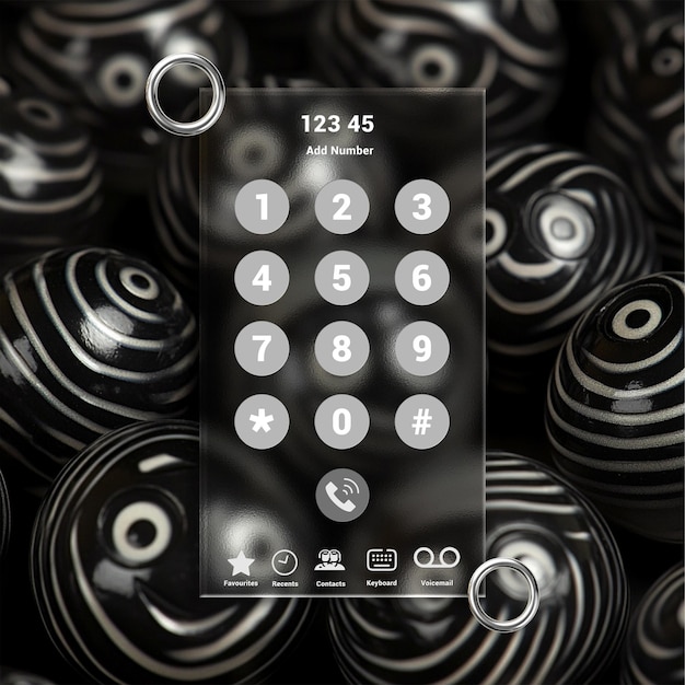 Mockup de la pantalla del teclado del teléfono inteligente
