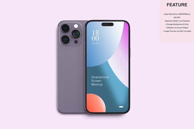 Mockup de la pantalla del teléfono inteligente