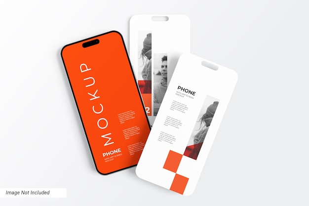 Mockup de la pantalla del teléfono con la vista superior de la aplicación