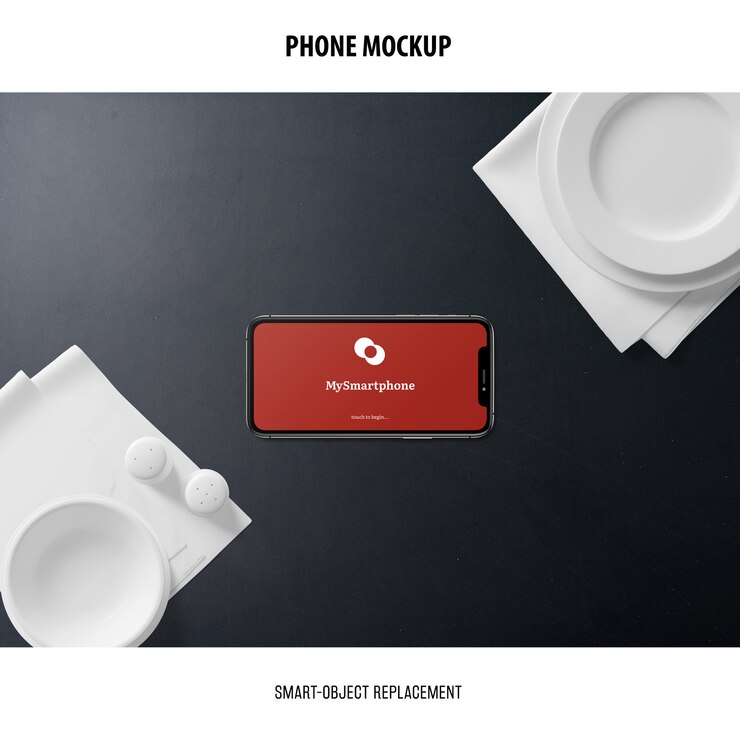 PSD mockup de la pantalla del teléfono