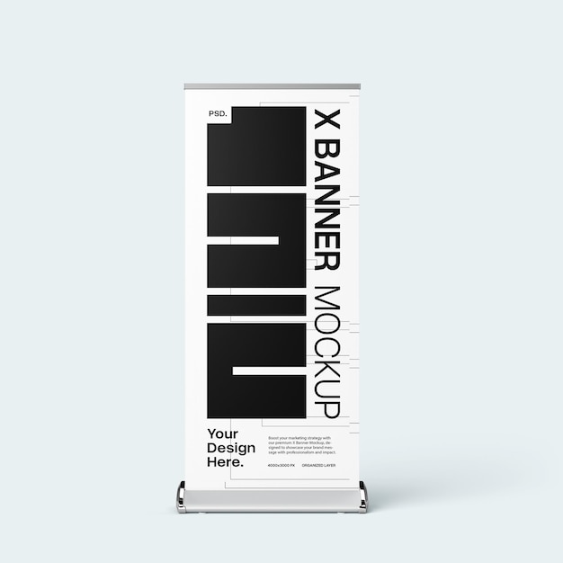 Mockup de pantalla vertical de banner X para publicidad y promociones