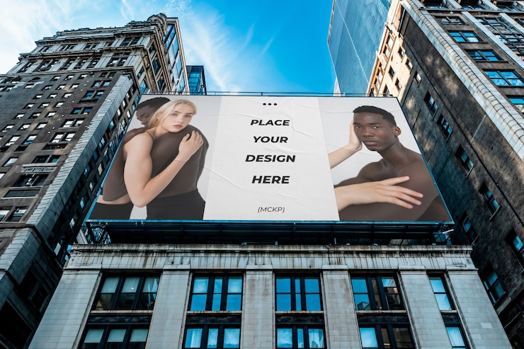 PSD mockup papan reklame