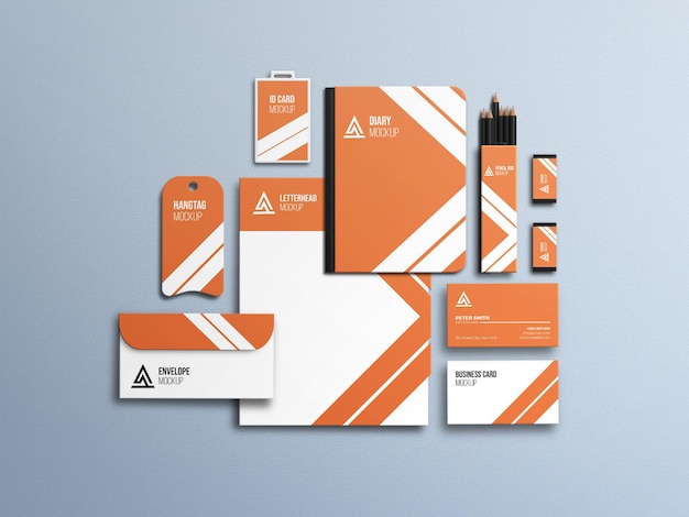 Mockup de papelería para negocios corporativos elegante