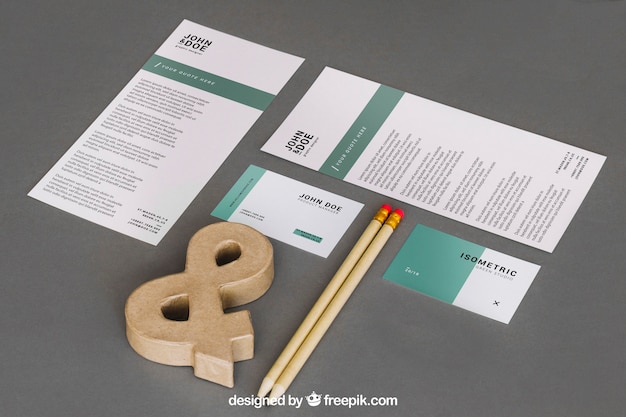 PSD mockup de papelería