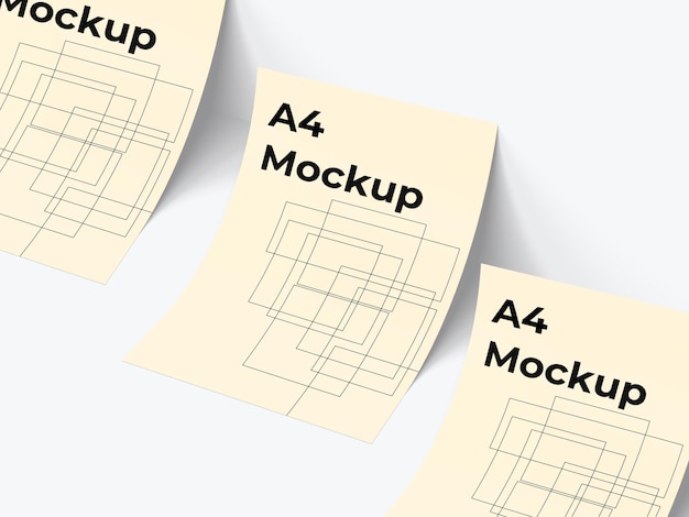 Mockup de papeles A4 para múltiples propósitos