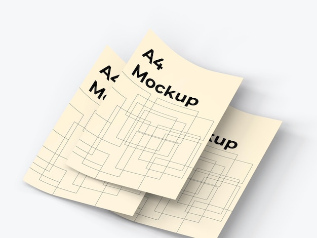 Mockup de papeles A4 para múltiples propósitos