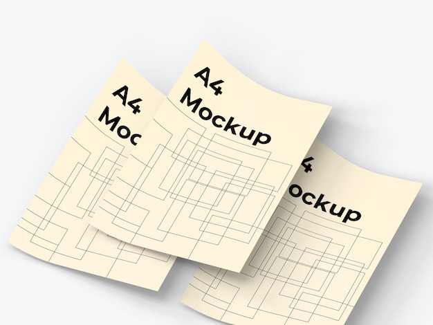 Mockup de papeles A4 para múltiples propósitos