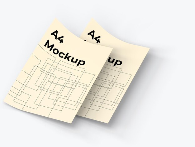 Mockup de papeles A4 para múltiples propósitos