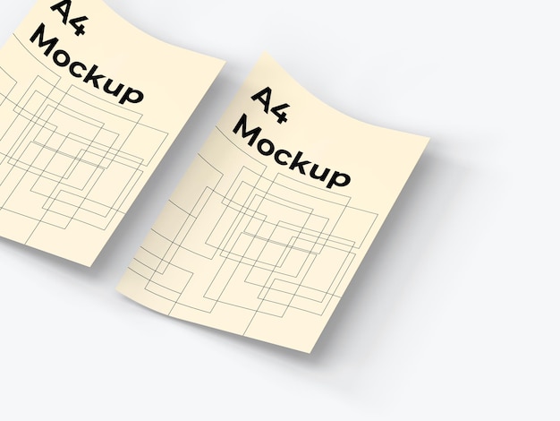 Mockup de papeles A4 para múltiples propósitos