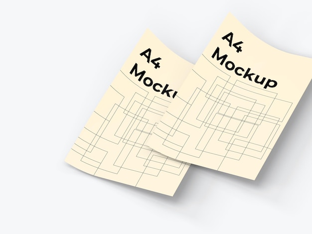 Mockup de papeles A4 para múltiples propósitos