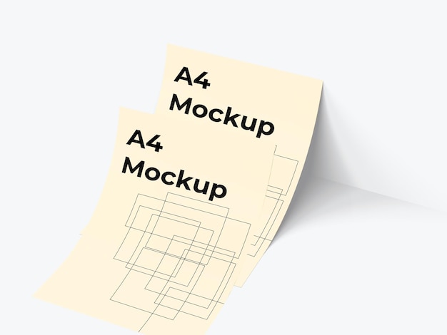 Mockup de papeles A4 para múltiples propósitos