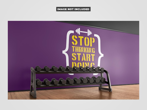 Mockup de pared en el gimnasio