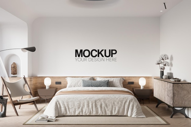 Mockup parete interna camera da letto