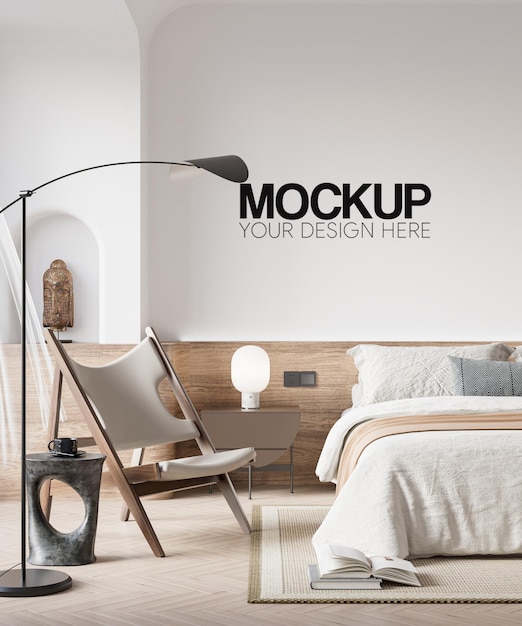 Mockup parete interna camera da letto